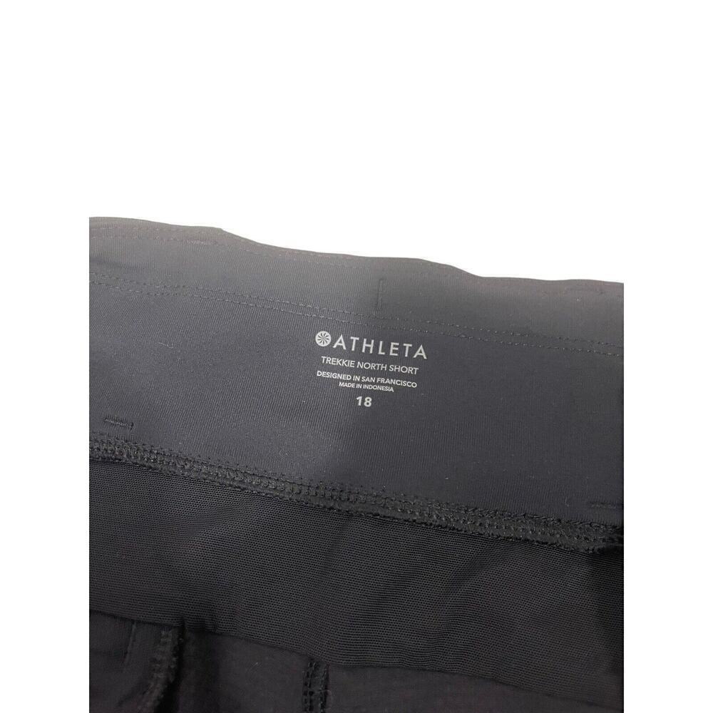 Athleta Trekkie North Shorts Womens 18 Black Nylon 3" Pull On Pockets - Picture 4 of 8